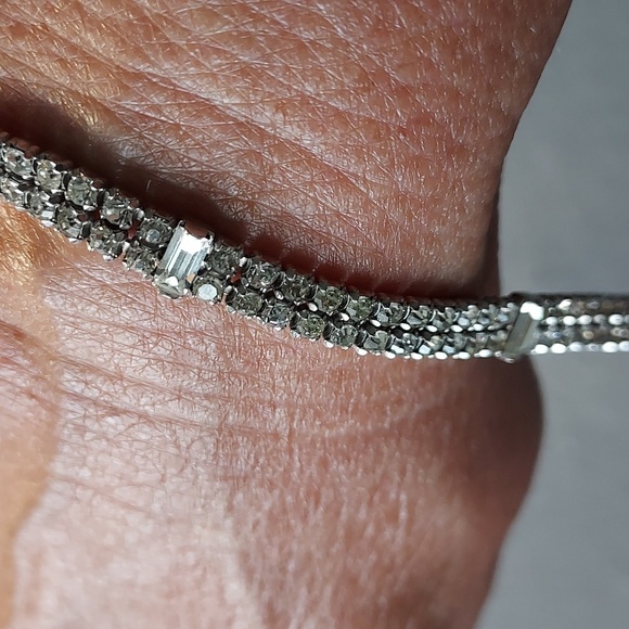 Rare Vintage Sterling Kramer Rhinestone Bracelet - Picture 3 of 3
